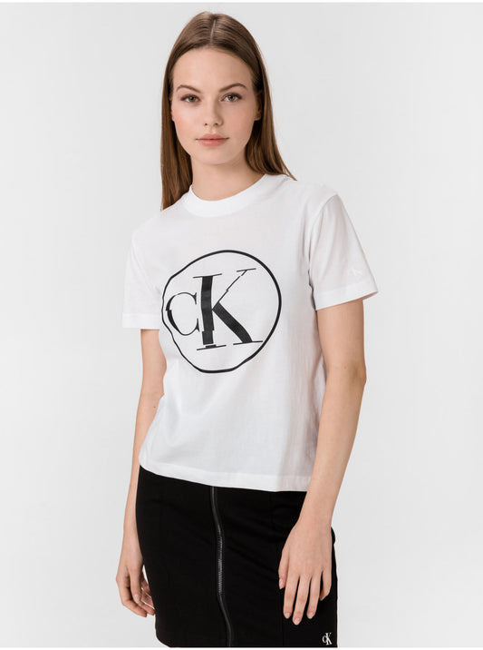 Calvin Klein Jeans, T-Shirt, White, Women