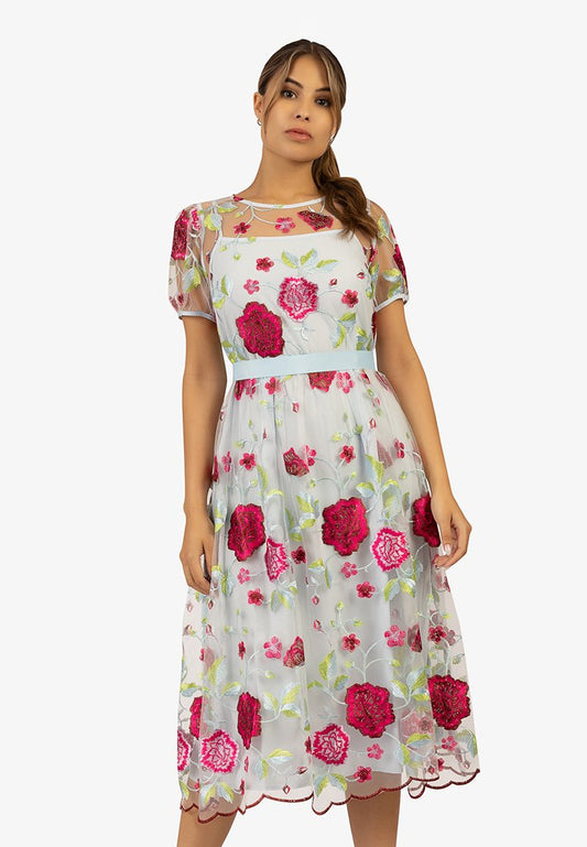 midi dress with embroidery Women