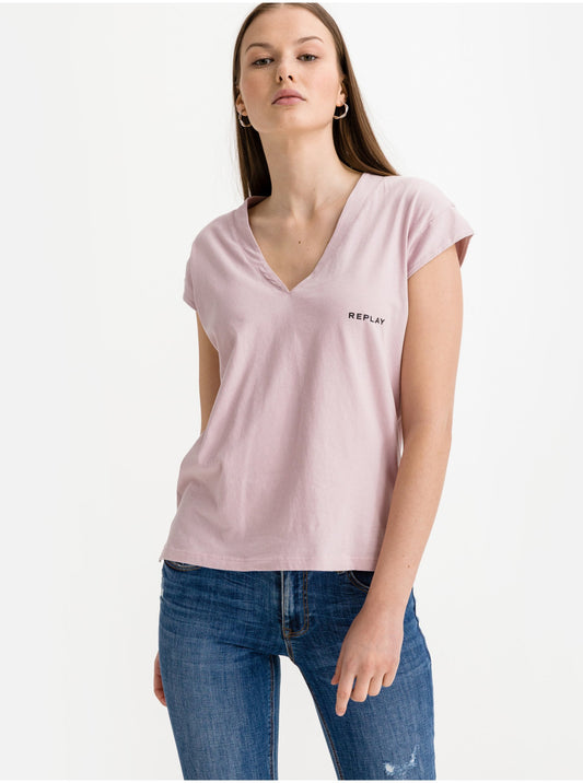Replay, T-Shirt, Pink, Women