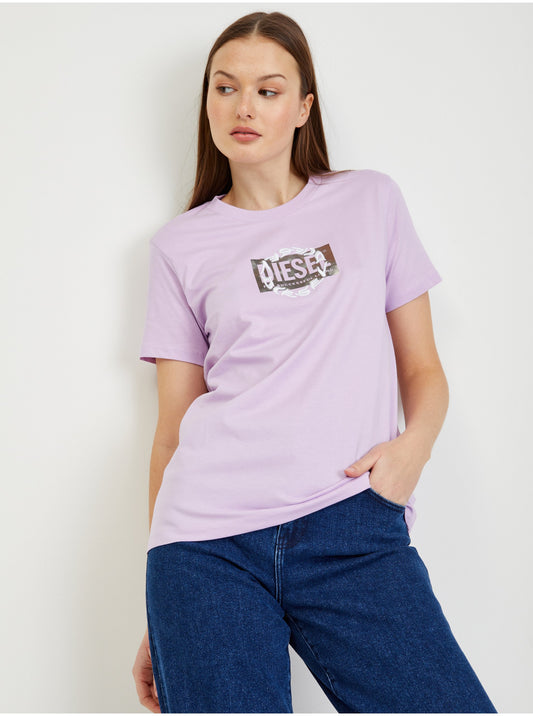 Diesel, T-Shirt, Violet, Women