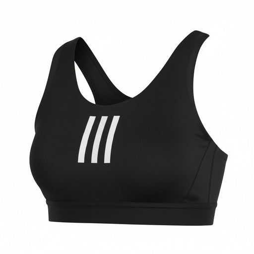 Adidas Three Stripe Workout Bra Black, Women