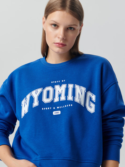 Sinsay hoodless sweatshirts Sky Blue (2237B-54X) Women