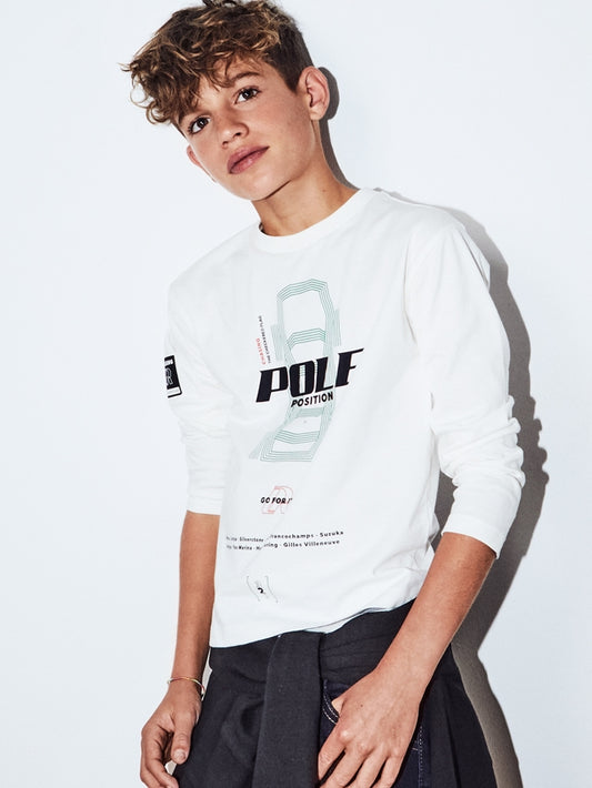 Mayoral Kids boys' T-shirts (7.087-38_Cream)