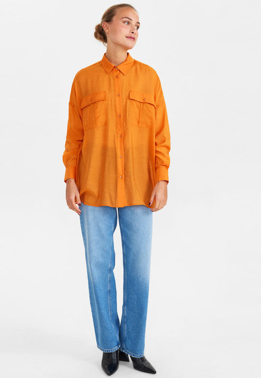 Nümph NUELINAM LS SHIRT Orange (NU121E0G4-H11) Women