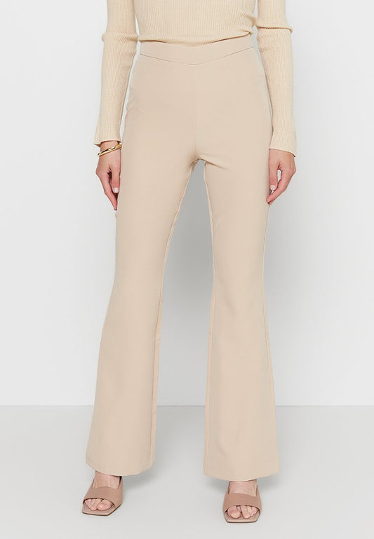NA-KD Recycled V-shaped Suit Pants-Beige (ZZO1HHZ78-B00) Women