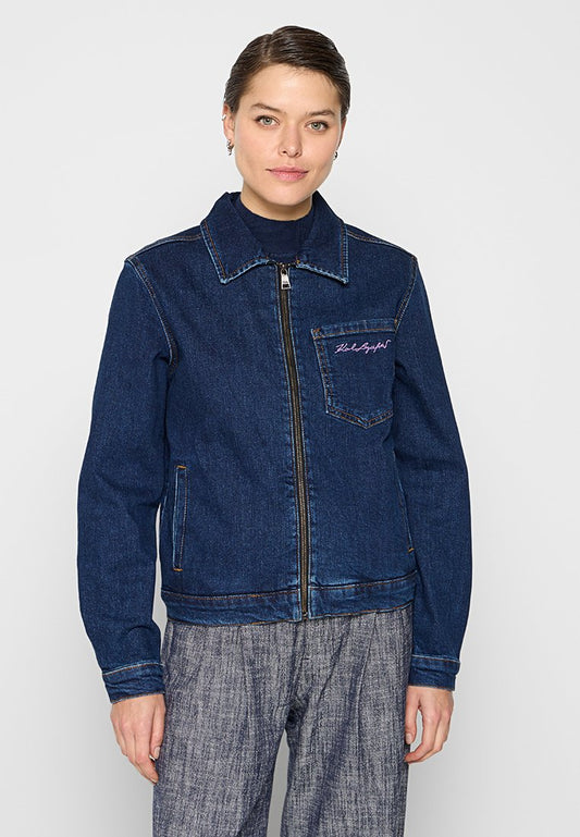 KARL LAGERFELD ESSENTIAL DENIM JACKET Dark Blue (ZZO2Q1149-K00) Women