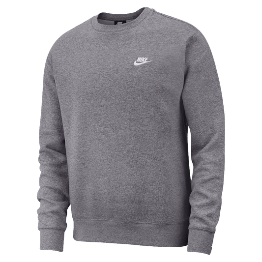 Nike Sportswear Club Fleece Men's Crew Charcoal Heather/White (BV2662-071) Men