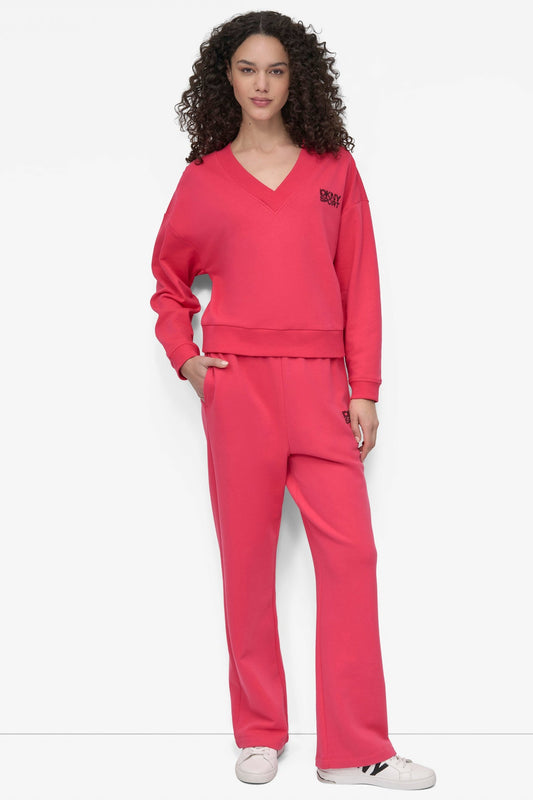 DKNY Deep V-Neck Sweatshirt (DP5T1279) Women