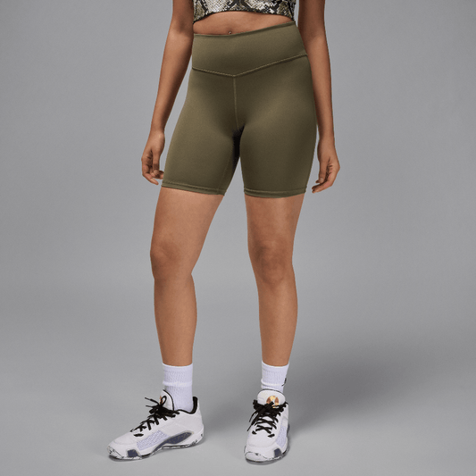 Jordan Sport Women's High-Waisted 7" Bike Shorts Medium Olive/White (FN7325-222) Women