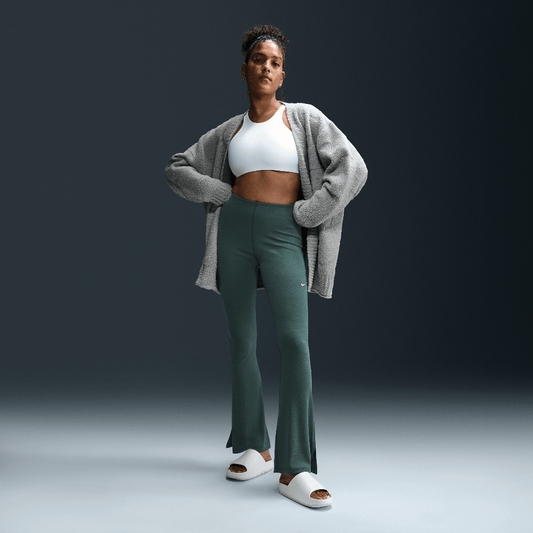 Nike Sportswear Chill Knit Women's Tight Mini-Rib Flared Leggings Vintage Green/Sail (FQ2113-338) Women