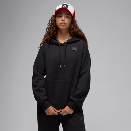 Jordan Flight Fleece Women's Satin-Lined Pullover Hoodie Black/Dark Smoke Grey (FV7050-010) Women