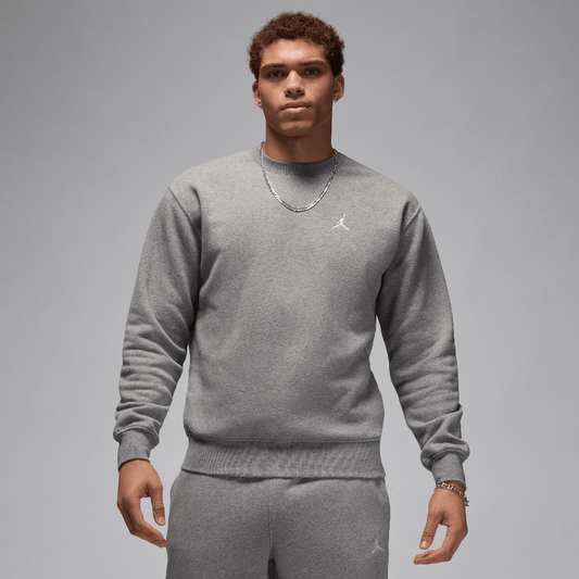 Jordan Brooklyn Fleece Men's Crew-Neck Sweatshirt Carbon Heather/White (FV7293-091) Men