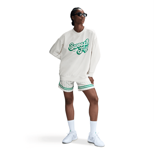 Nike Swoosh Fly Women's Dri-FIT Oversized French Terry Basketball Sweatshirt Sail/Stadium Green (FZ5514-133) Women