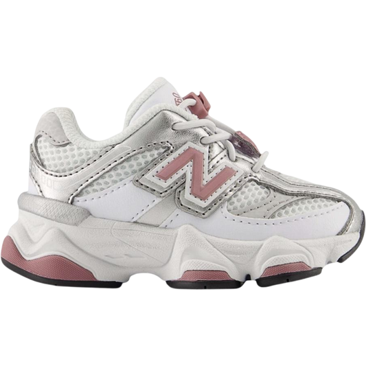 New Balance 9060 Bungee Lace White Rosewood Silver (TD) Kids