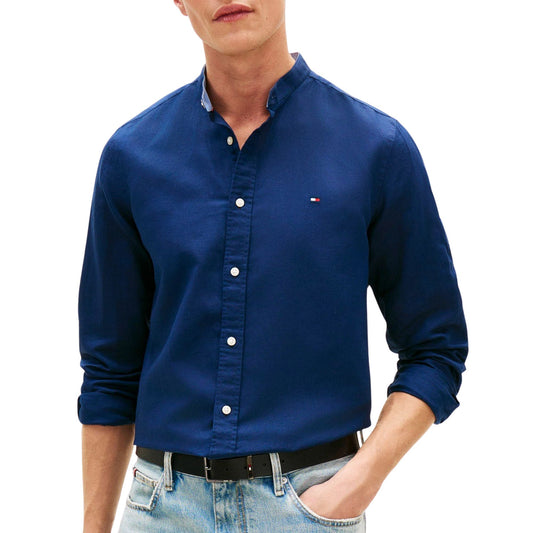 Tommy Hilfiger Linnen Blend Standing Collar Classic Shirt (MW0MW42452) Men