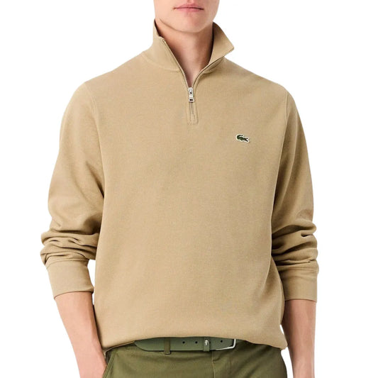 Lacoste Zip Stand-Up Collar Sweater Beige (SH1927-02S) Men