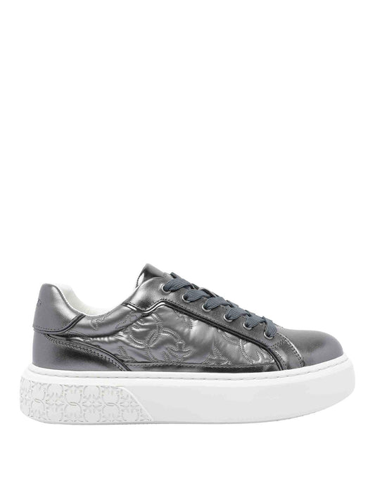 YOKO 21 - SNEAKER LAMINATED NAPPA/MONOGRAM NYLON PEWTER Women