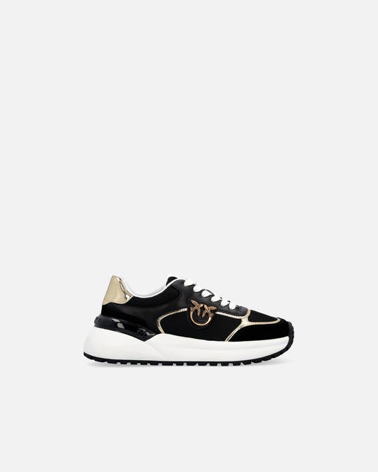 GEM 01 - SNEAKER CALF LEATHER/MESH/MIRROR BLACK/PLATINUM/WHITE Women