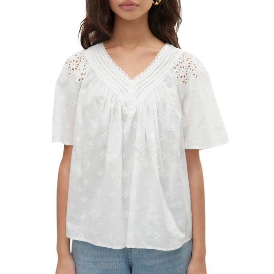 Vero Moda Kaffa S/S Top (10309014-SNOWWHITE) Women