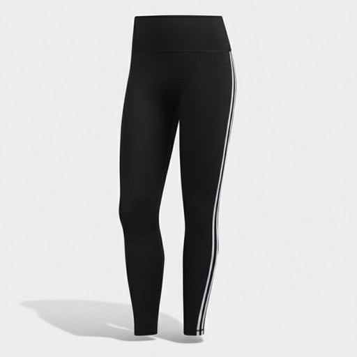 Adidas Side Stripe Athletic Leggings Black White, Women