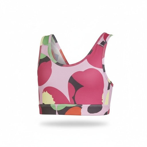 Adidas Floral Print Sports Bra Pink, Kids