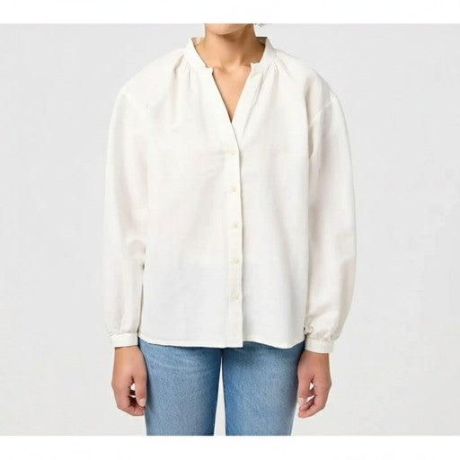 Wrangler Poet Sleeve Cotton Blouse White, Women