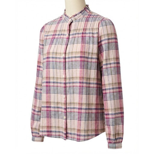 Wrangler Pintuck Plaid Blouse Pink, Women