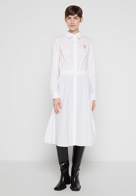 POPLIN GATHERED SHIRT DRESS Women