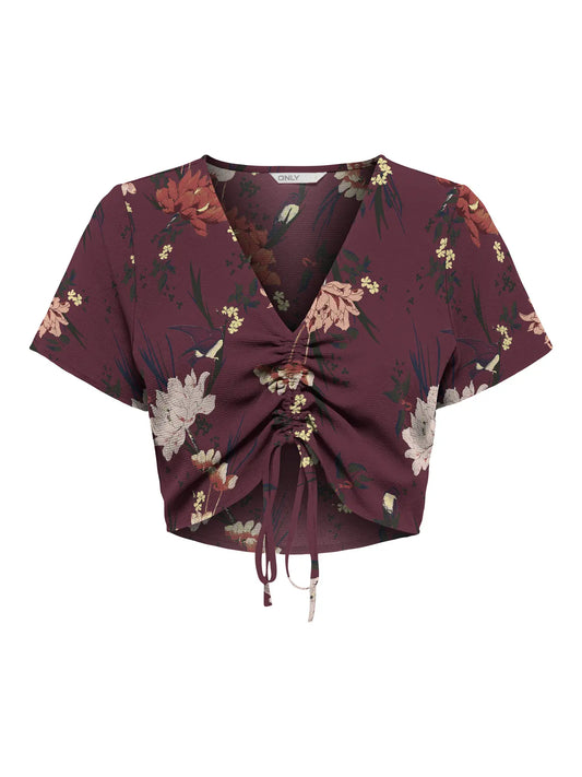 Nova Life Short Sleeve Ruching Top Rose Brown (15264556) Women