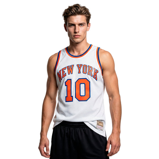 Mitchell & Ness T-Shirt NBA Swingman Jersey New York Knicks 1969 Walt Frazier White (SMJYAC19036-NYKWHIT6) Unisex