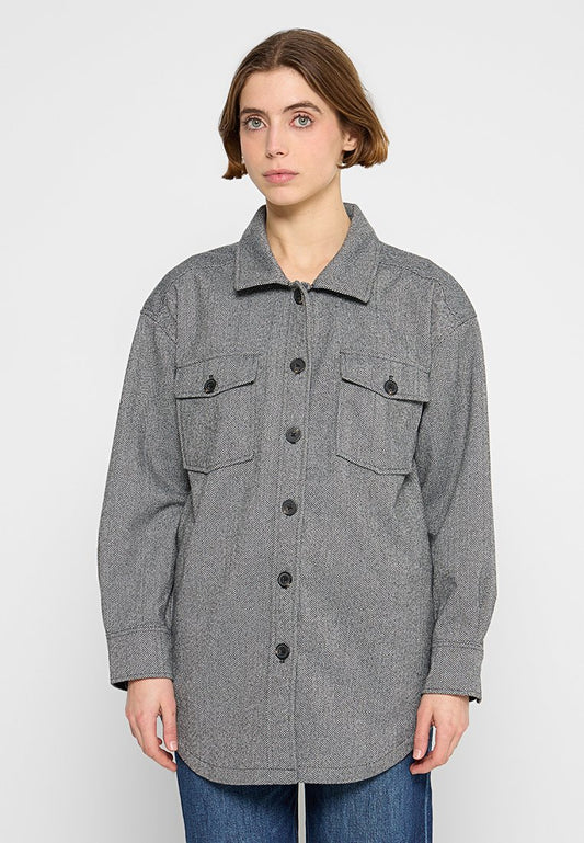 Scotch & Soda Knit herringbone oversized shirt jacket (ZZO2TZ409-C00) Women