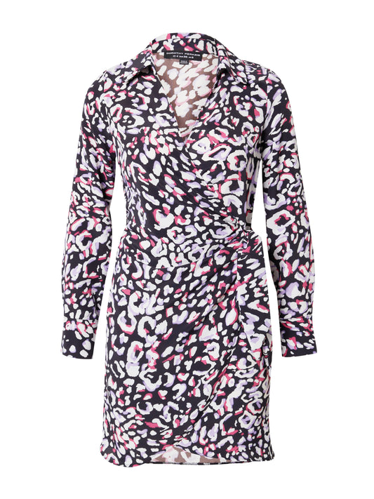 Dorothy Perkins Multi Leopard Print Collar Wrap Mini Dress (10101420) Women