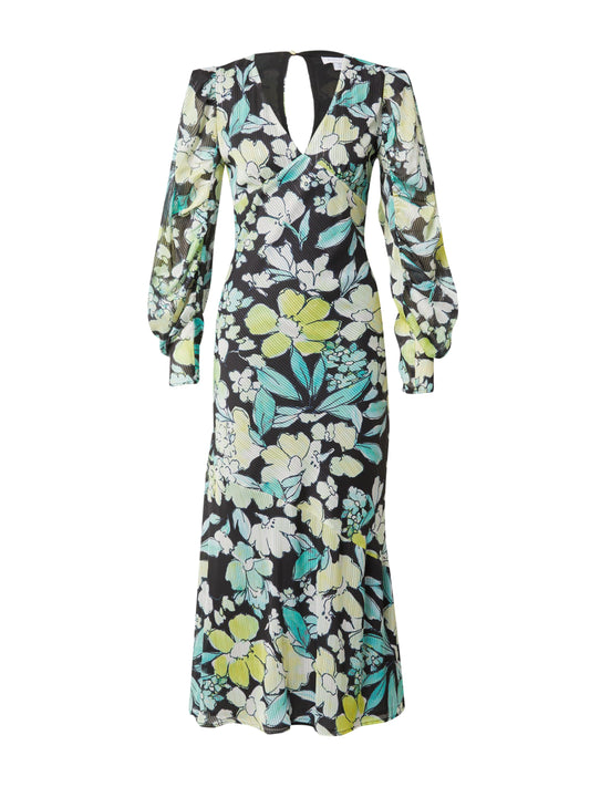Warehouse Floral Metallic Stripe Printed Midi Dres (11347845) Women