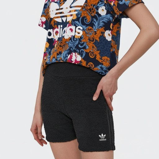 Adidas Originals Textured Black Biker Shorts, Women