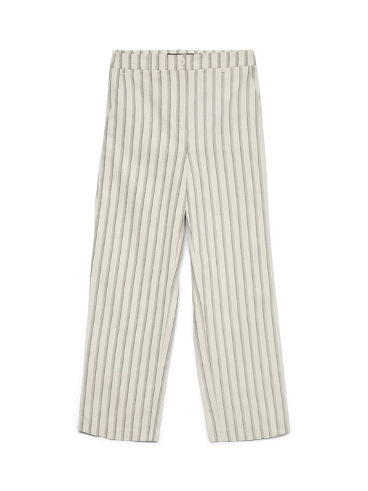 Miona High Waist Striped Straight Pant Snow White (10342544) Women