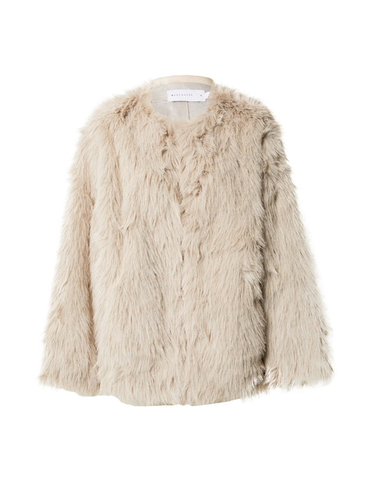 Warehouse Collarless Faux Fur Jacket (10259413) Women