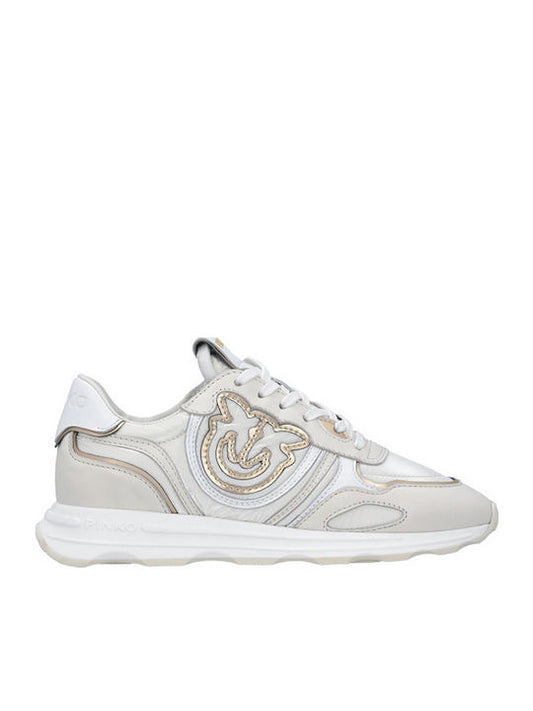 ZOE 01 - SNEAKER CALF LEATHER/FABRIC N WHITE/LIGHT GOLD Women