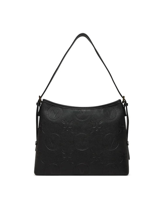 Mario Valentino Embossed Logo Shoulder Bag Black (VBS8ZG07-002) Women
