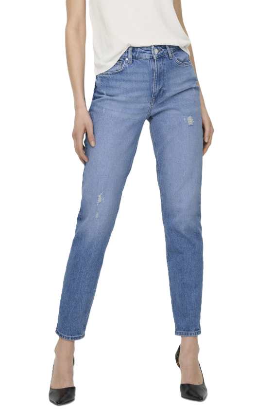 ONLY Women's Trousers JEANSY ONLEMILY HW STR ANK DST DNM NOOS LIGHT BLUE DENIM (10747) Women