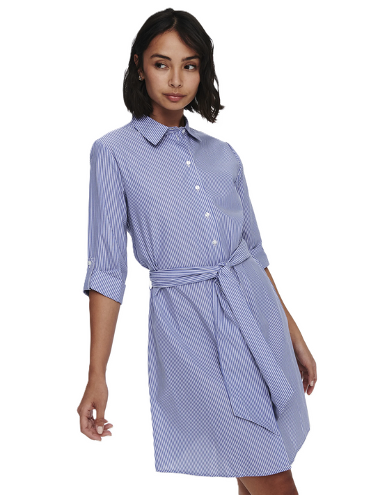 JDY ONLY Dress HALL 3/4 SHIRT DRESS WVN NOOS 15203511 WEDGEWOOD/WHITE (10224) Women
