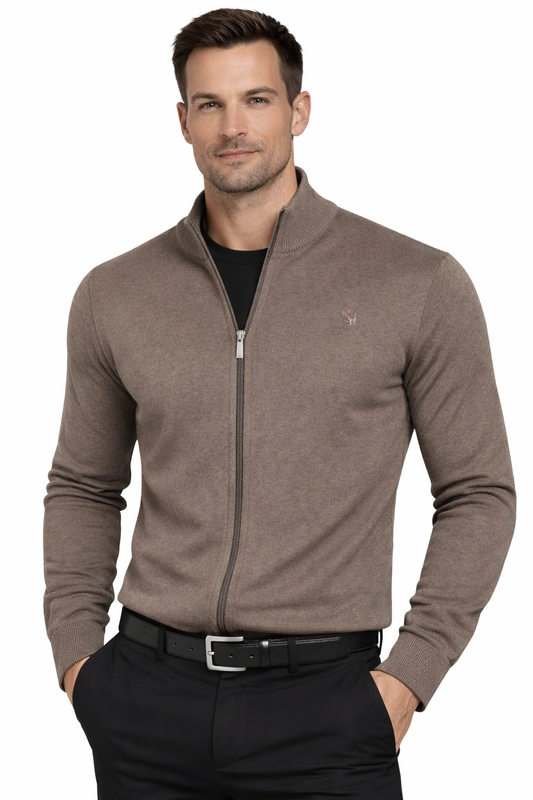 POLO LARA Sweater Zip Up Light Brown K (8903) Men