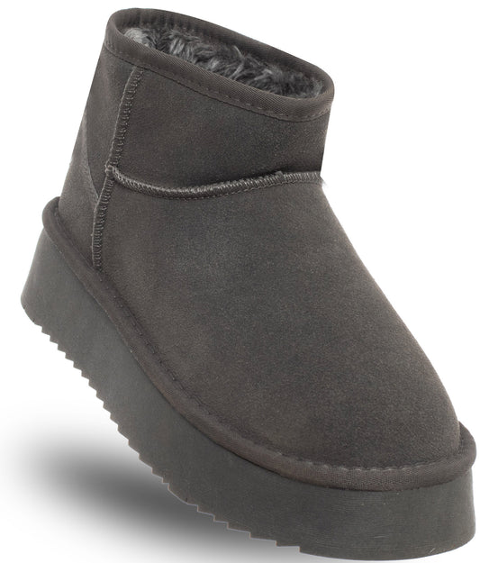 SOLO SOPRANI COUTURE Leather Ankle Boots Women's HUGH PLATFORM SHARK (5882) Women