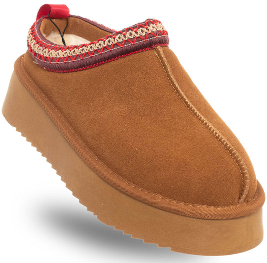SOLO SOPRANI COUTURE Shoes Women's SABOT FUR HUGH PLATFORM CAMEL (8007) Women