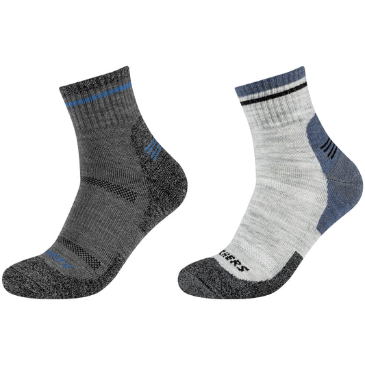 Skechers 2PPK Men Trail Wool Quarter Socks SK42052-9300 Men