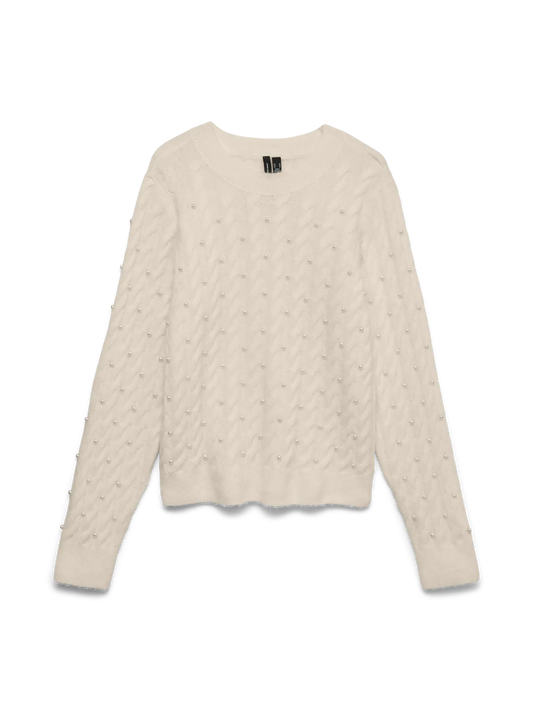 Giulia Long Sleeve Cable Knit Pullover Exp Birch (10350029) Women